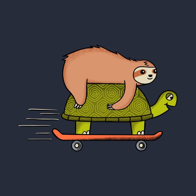 Sloth and turtle skateboard by coffeeman