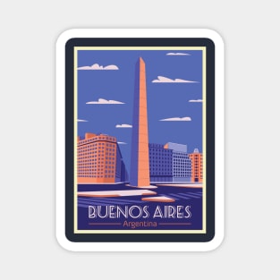 Buenos Aries, Argentina - Vintage Travel Poster Magnet