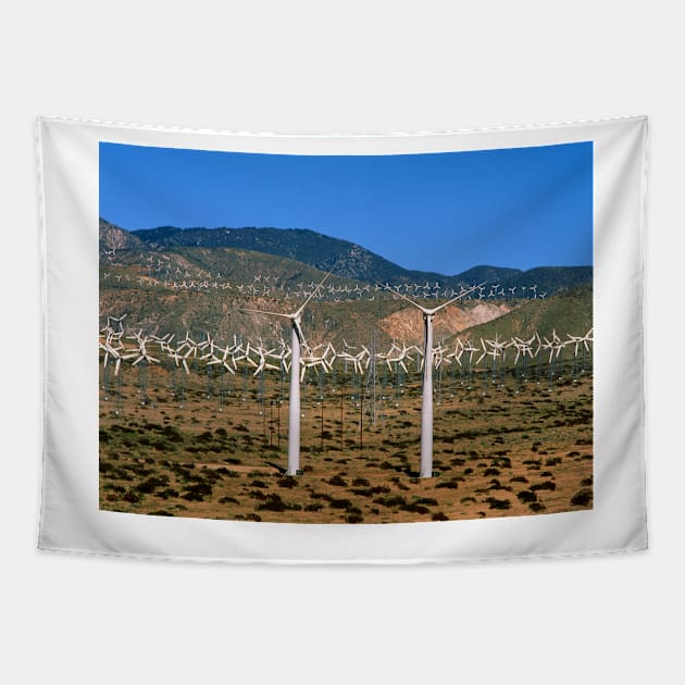 Wind farm, San Gorgonio Pass, California (T146/0356) Tapestry by SciencePhoto