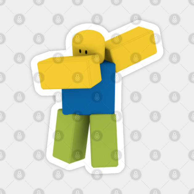 Dabbing Roblox Noob Dab Roblox Magnes Teepublic Pl - roblox character with gun meme