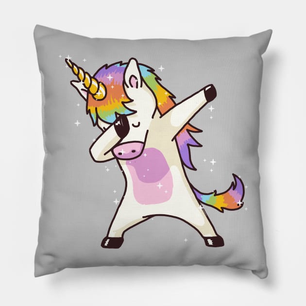 Dabbing Unicorn Shirt Dab Hip Hop Funny Magic Pillow by vo_maria