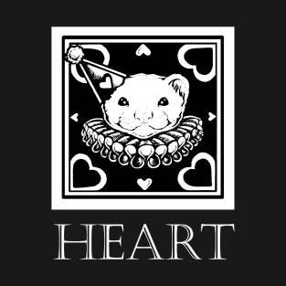 Love Ferret In White - Heart Quote - White Outlined Version T-Shirt