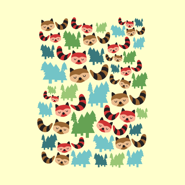 Forest Bandit Raccoons I by littleoddforest