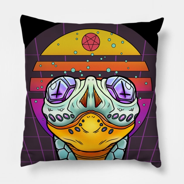 Snekorwave Pillow by CrystalsandCryptids