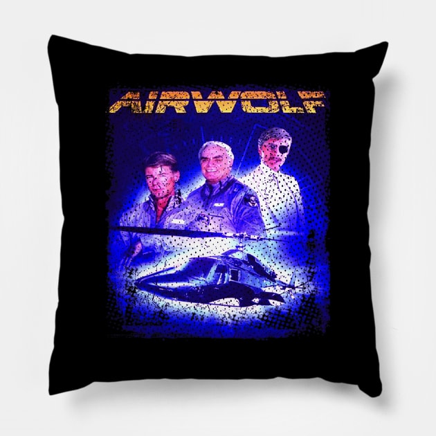 The Helicopter Legend Airwolfs T-Shirt Pillow by SaniyahCline