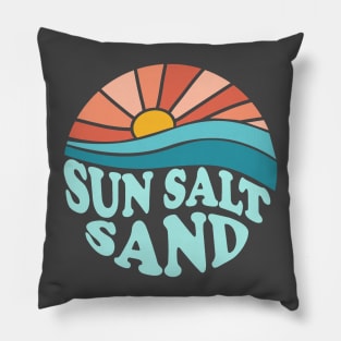 Sun Salt Sand Retro sunset Pillow