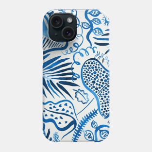 Pocket - TROPICAL FOREST JUNGLE LEAVES BLUE Phone Case