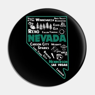 Henderson Nevada Map Las Vegas Winnemucca Reno Elko Ely Carson City Boulder City  Laughkin Pin