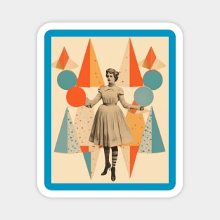 Circus lady paper collage Magnet