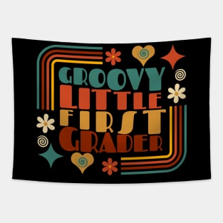 Groovy Little First Grader First Day of School Tapestry