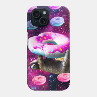 Space Sloth Riding Rainbow Donut Phone Case