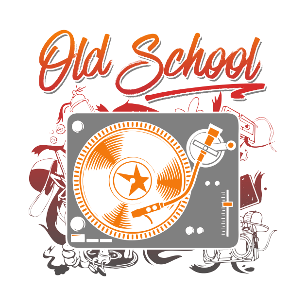 Old School, DJ Turntable, Hip Hop by ArtOfDJShop