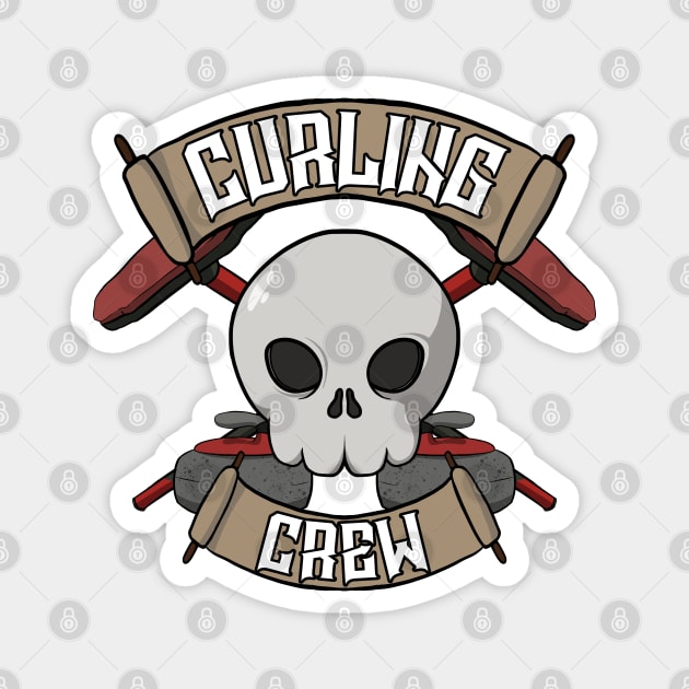 Curling crew Jolly Roger pirate flag Magnet by RampArt