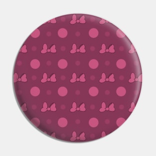 Pink Mini Bow & Polka Dot Pattern Pin