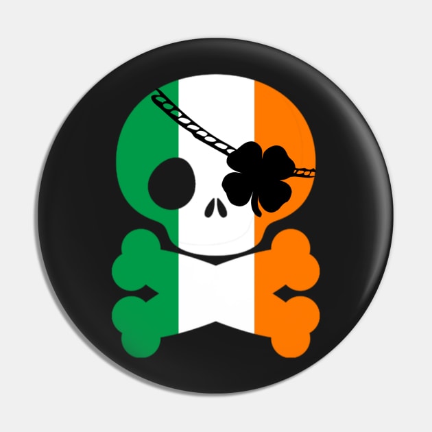 Cute Skull and Crossbones St. Patty's Day Pirate T-Shirt Pin by gillys