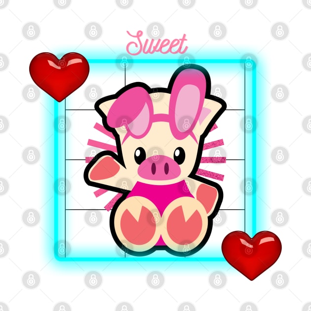 Cute Baby Pig Bunny by ZephSage