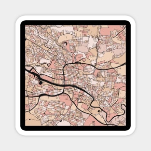 Glasgow Map Pattern in Soft Pink Pastels Magnet