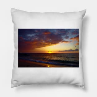 Tropical Shore Sunset Pillow