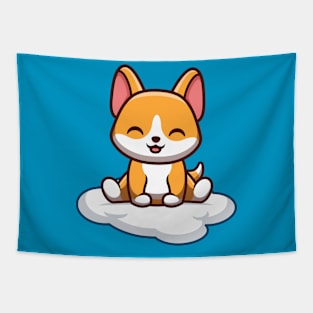 Corgi Sitting On Cloud Tapestry