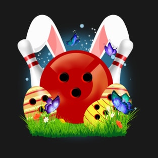 Bowling Easter Bunny Egg, Funny Easter Day T-Shirt