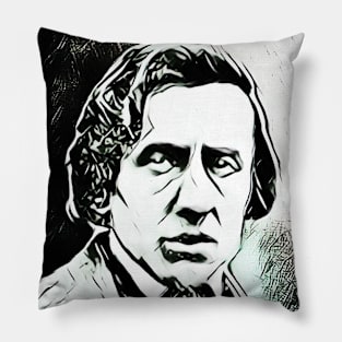 Frédéric Chopin Black and White Portrait | Frédéric Chopin Artwork 3 Pillow