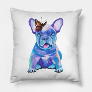 French Bulldog puppy with a butterfly Pillow