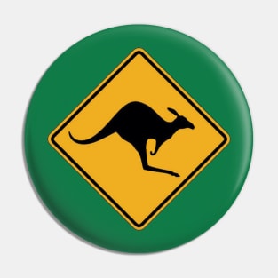 Kangaroo road sign Pin