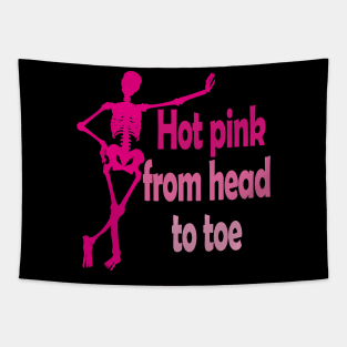 Hot Pink - Skeleton Tapestry