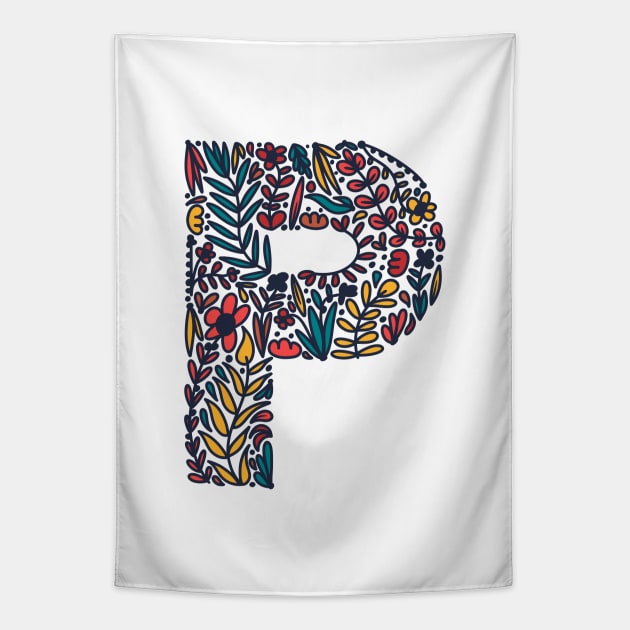 Tropical Letter P Tapestry by Cascade Patterns
