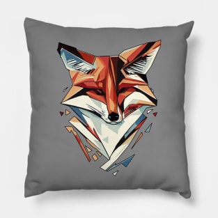 Cute elegant fox | Black, Blue, and Orange Pillow