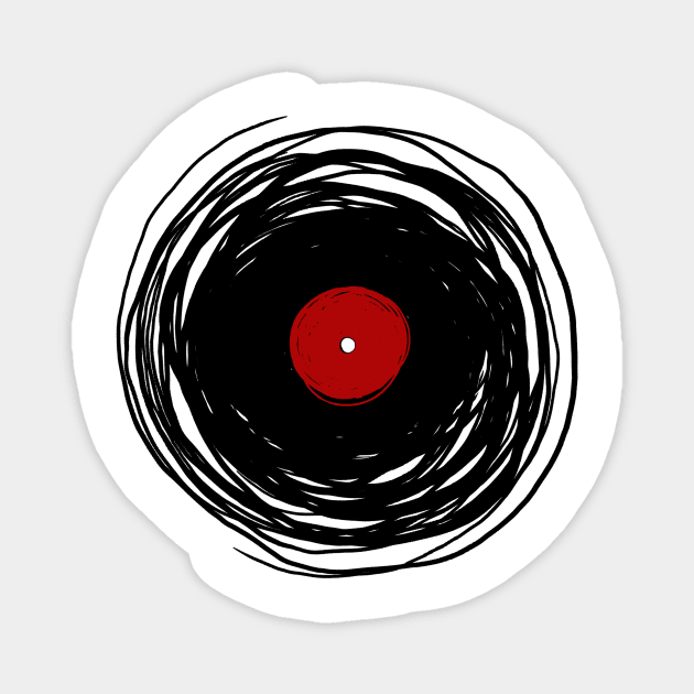 Spinning within with a Vinyl Record Oldies DJ! - Retro Vintage Design Magnet by ddtk