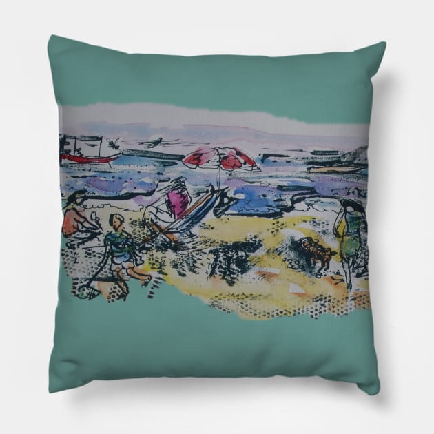 Brighton Beach Pillow by Art For Joy