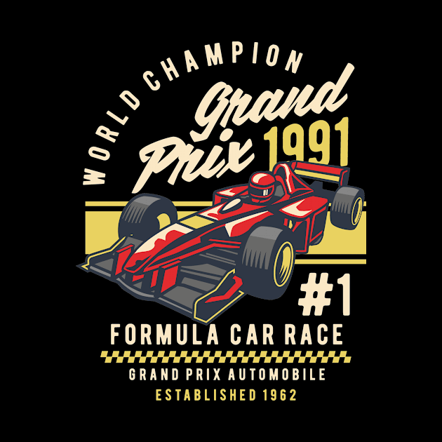 Formula Car Race, Vintage Retro Classic by CoApparel