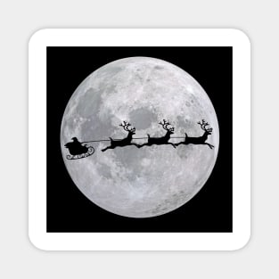 Santa and his sleigh flying across the moon at Christmas time! Magnet