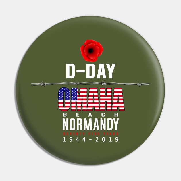 D Day Omaha Beach Anniversary Pin by SeattleDesignCompany