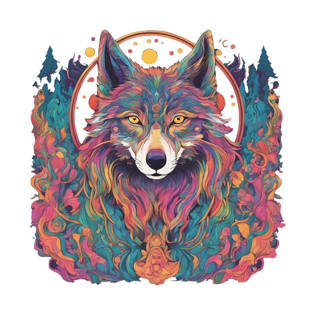 Trippy Wolf by PlushFutura