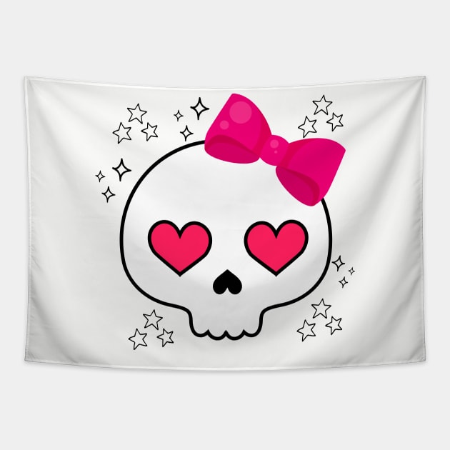 Girly Skull Tapestry by SpoonyGallery