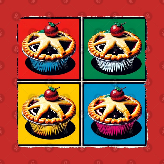 Mince Pie Marvel: A Pop Art Extravaganza - Festive dessert by PawPopArt