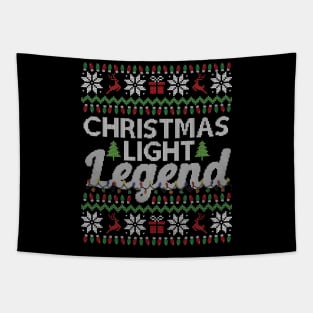 Ugly Christmas Sweater Xmas Light Legend Tapestry