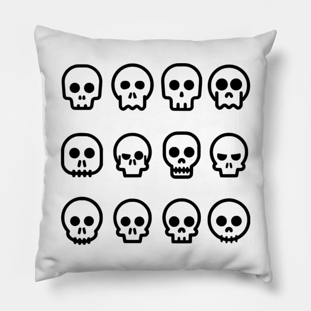 Skull Set Pillow by bandsnthings