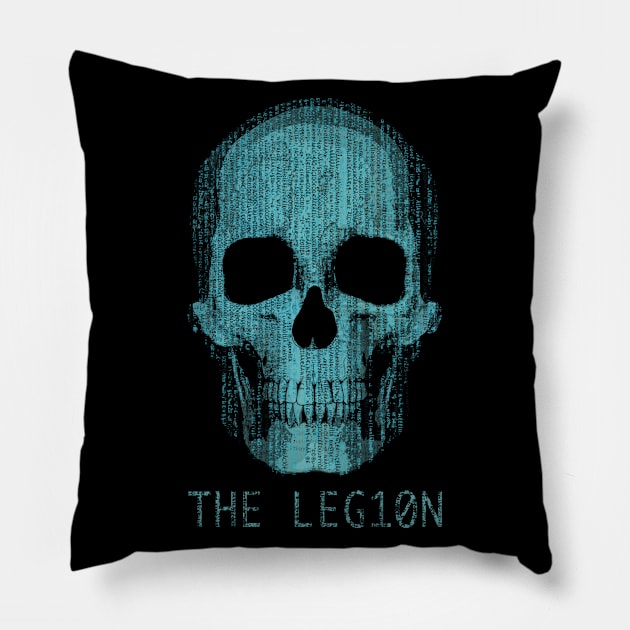 Hacker Nerd Skull Pillow by Drop23