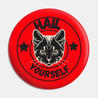 Grunge Hail Yourself Cats with Stars Pin