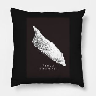 Aruba Netherlands Island Map Pillow