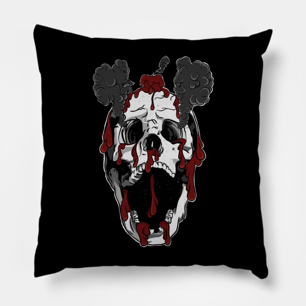 Screaming Skull with Melting Wax Pillow by TDANIELSART 