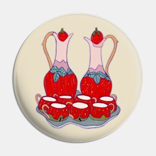 Vintage Strawberry Tea Set Pin