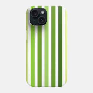 Green and White Vertical Striped Phone Case