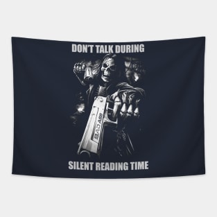 Dont Talk During Silent Reading Time | Hard Skeleton | Evil Skeleton Meme | Unisex Tapestry