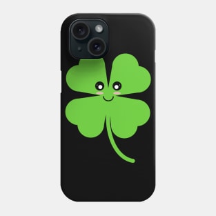 Cute Lucky Shamrock in Black Phone Case