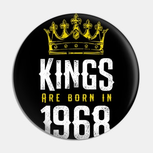 kings are born 1968 birthday quote crown king birthday party gift Pin