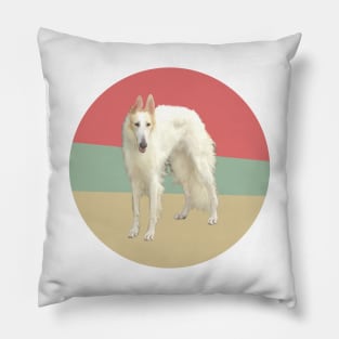 White Greyhound Pillow